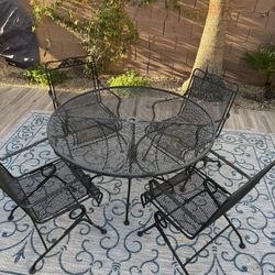 Patio Table & 4 Rocker Chairs