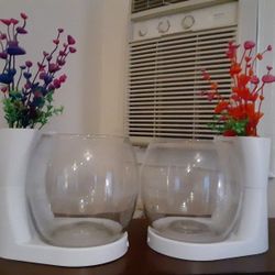 1.5 Gallon Betta Fish Bowl Set Of 2 Led Lights 