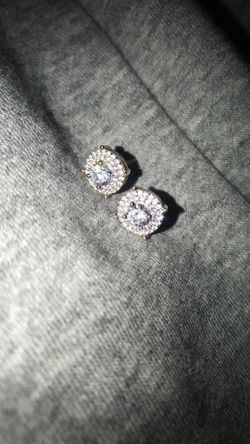 14k yellow gold, diamond earrings