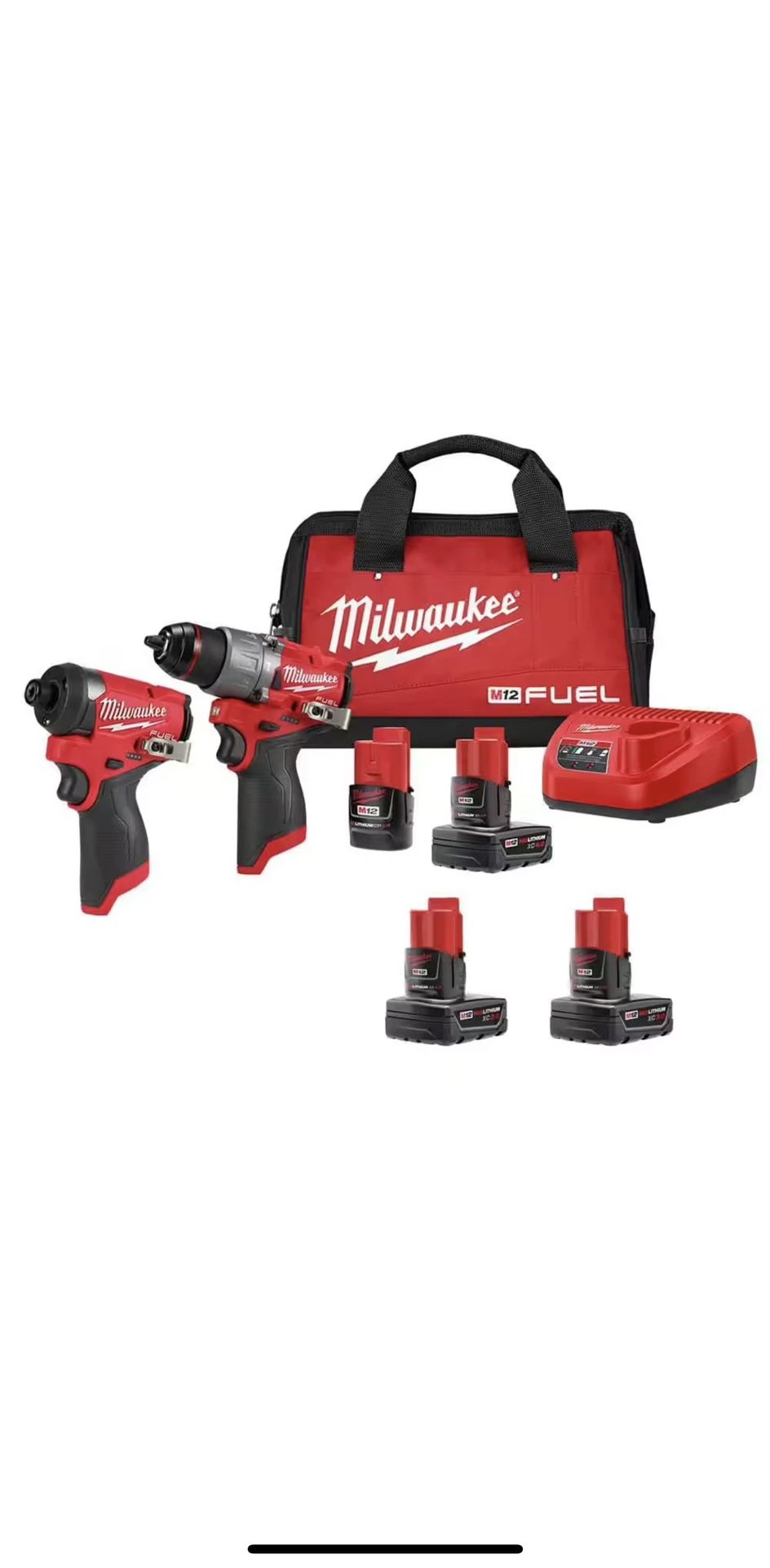 Milwaukee M12 FUEL Brushless Cordless Hammer Drill and Impact