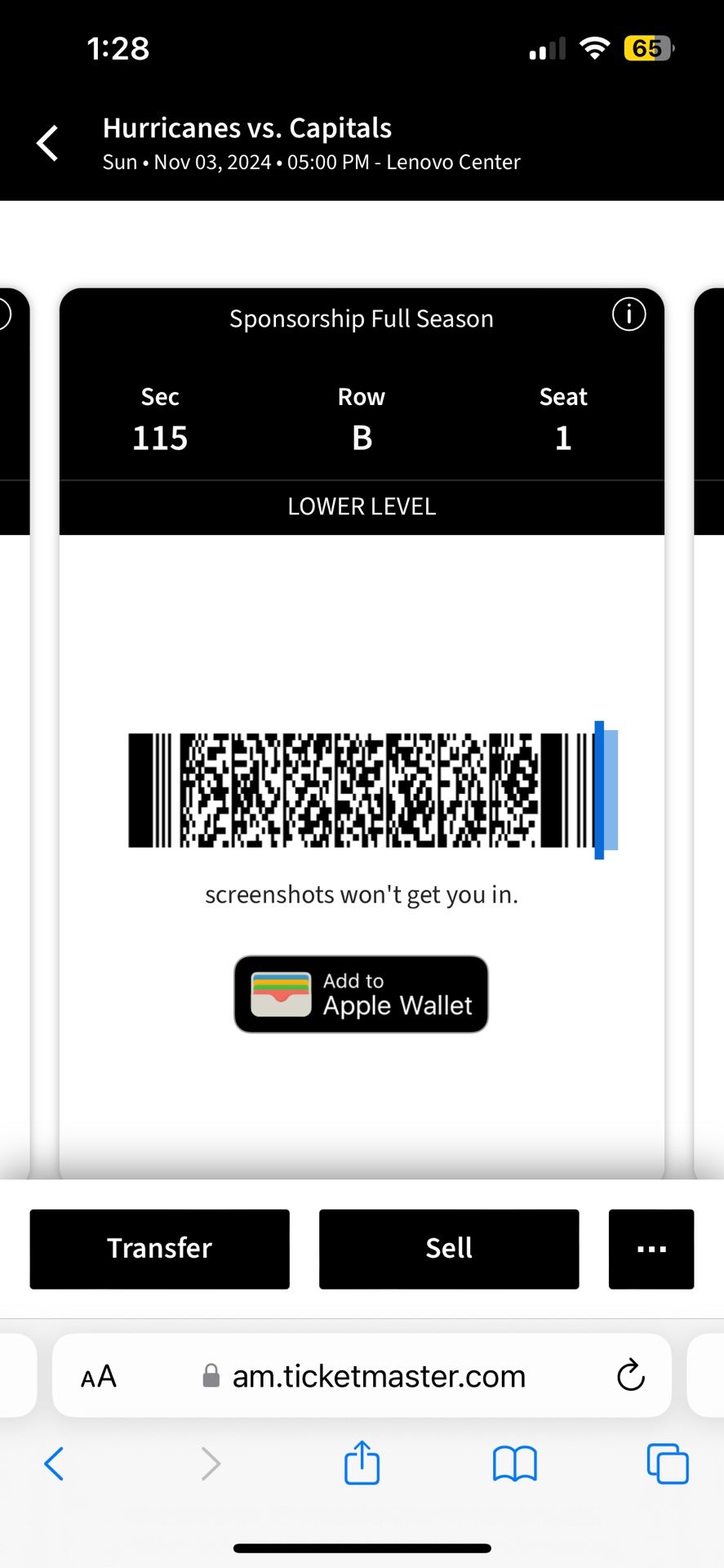 Hurricanes NHL low Level Tickets 🎟️ 11/3/24