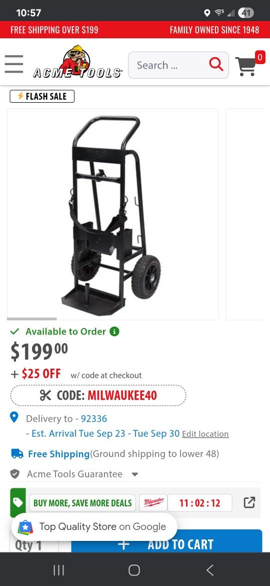 Milwaukee Hammer Cart