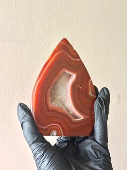 Carnelian Agate Geode Druzy Specimen