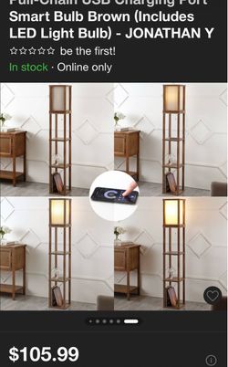 Shelf Floor Lamp with USB Charging Port