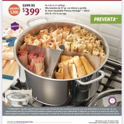 Princess House Olla De 47 Quartos Con Vaporera Y Divisor Nueva En Caja Todo Nuevo En Caja 