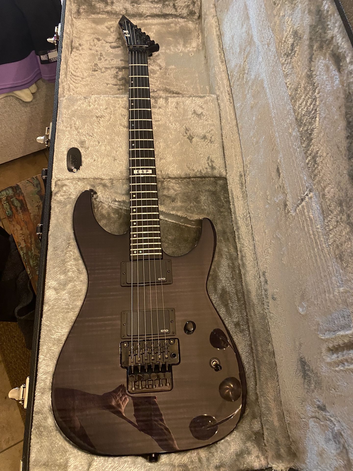 ESP E II M II E2 M2 Neck Thru Transparent Black With Flame for Sale in Avondale AZ OfferUp