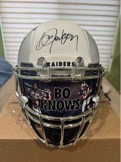Bo Jackson Oakland Raiders Autographed Helmet Beckett Authenticated