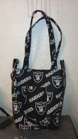Hand Made Raiders Tote Bag ( Comes With Crossbody Strap Attachment)