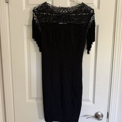 Vero Moda women’s Black bodycon dress with tassel shoulder straps