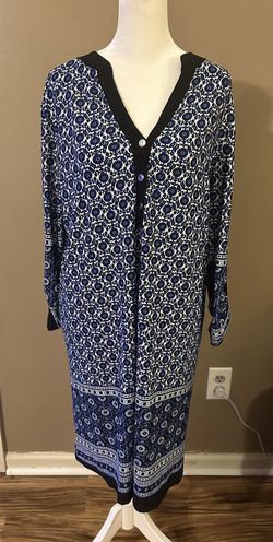 Blue & White Sheath Dress