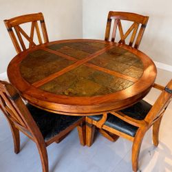 Beautiful Expandable Round Dining Table Set – Seats Up to 6! 