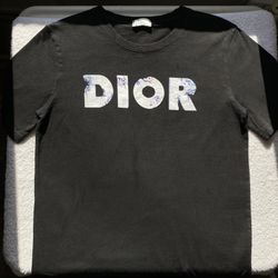 Dior Black Logo Cotton Jersey Short Sleeve Men's T-Shirt