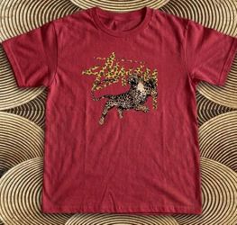 Stussy Leopard Graphic T-Shirt Red