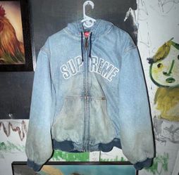 Supreme Reflective Arc Hooded Denim Work Jacket