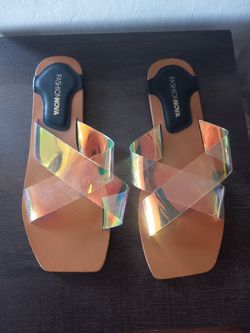 Womens Fashion Nova Off Duty Flat Sandals Multi Size 11