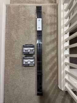 Large Heavy Duty Curtain Rod with 2 sets of Marble Finials