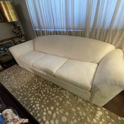 Beautiful Camel Back Style White Couch $250