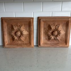 Decorative terra-cotta wall art decor set of two