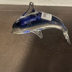 Blue glass dolphin