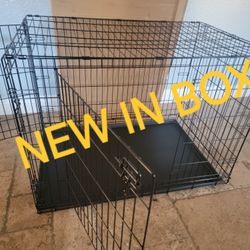 Brand New In Box Xl'xxx Up To 90lbs Dog Crate2 Doors Foldable Puppy Kennel With Tray Jaula De Mascota Add A Bed For $25!