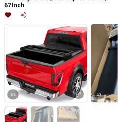 5.5FT Tri 3-Fold Soft Fold Truck Bed Tonneau Cover Compatible for 2009-2014 Ford F150 F-150 Styleside