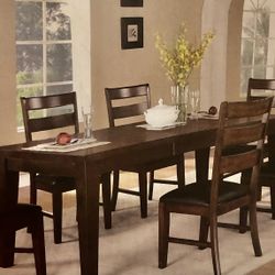 New Dinning Table Brown With 6 Chairs 