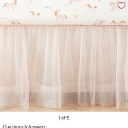 Shimmer Tulle Crib Skirt In Gray