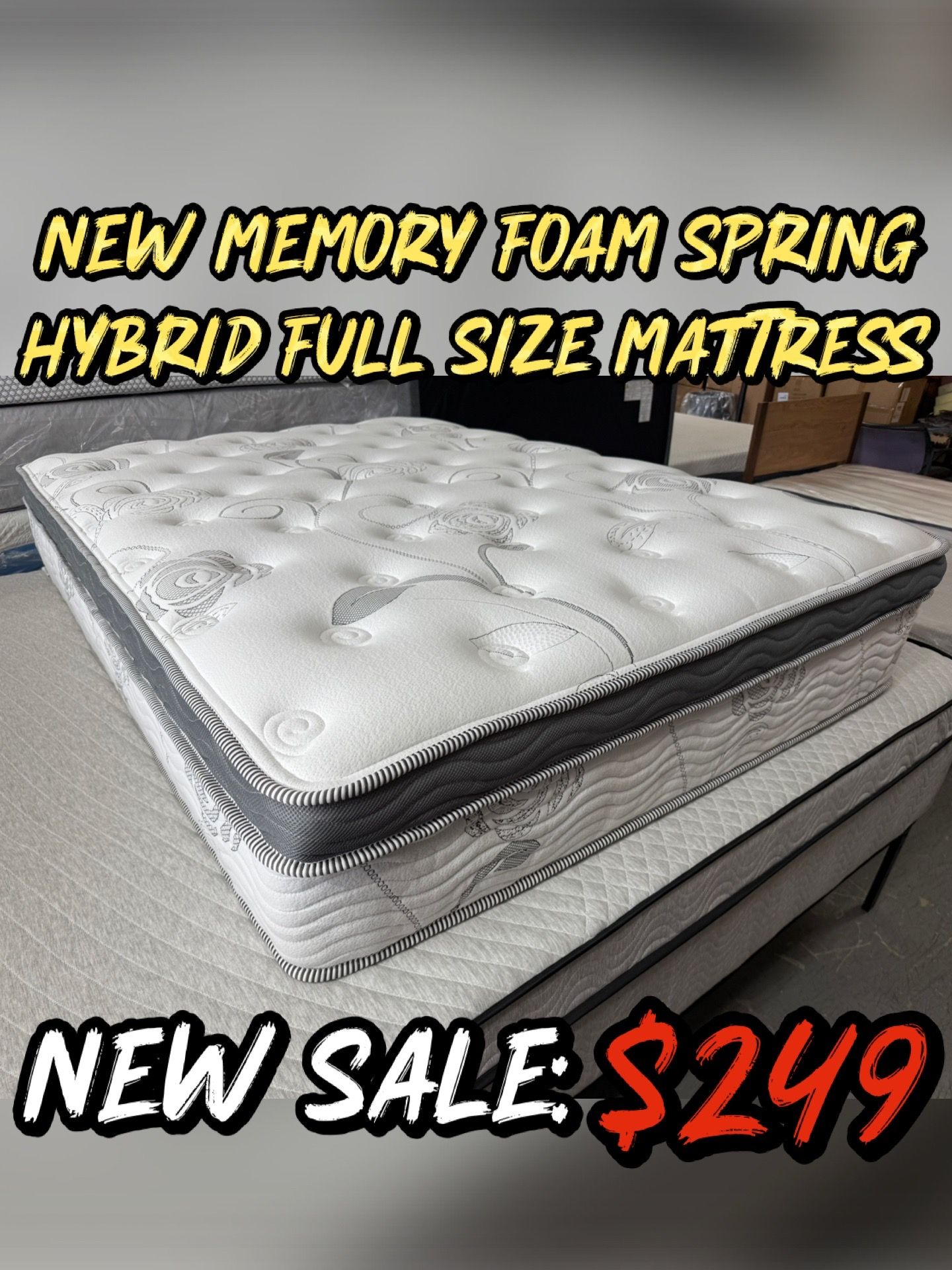 NEW MEMORY FOAM SPRING HYBRID FULL SIZE MATTRESS