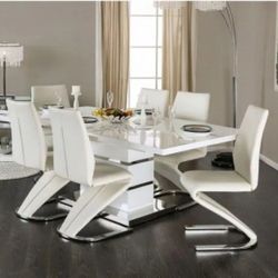 7 PC Glenn Collection Contemporary dining set- 14" Expandable Leaf Now 2189.00 Free Delivery 🚚