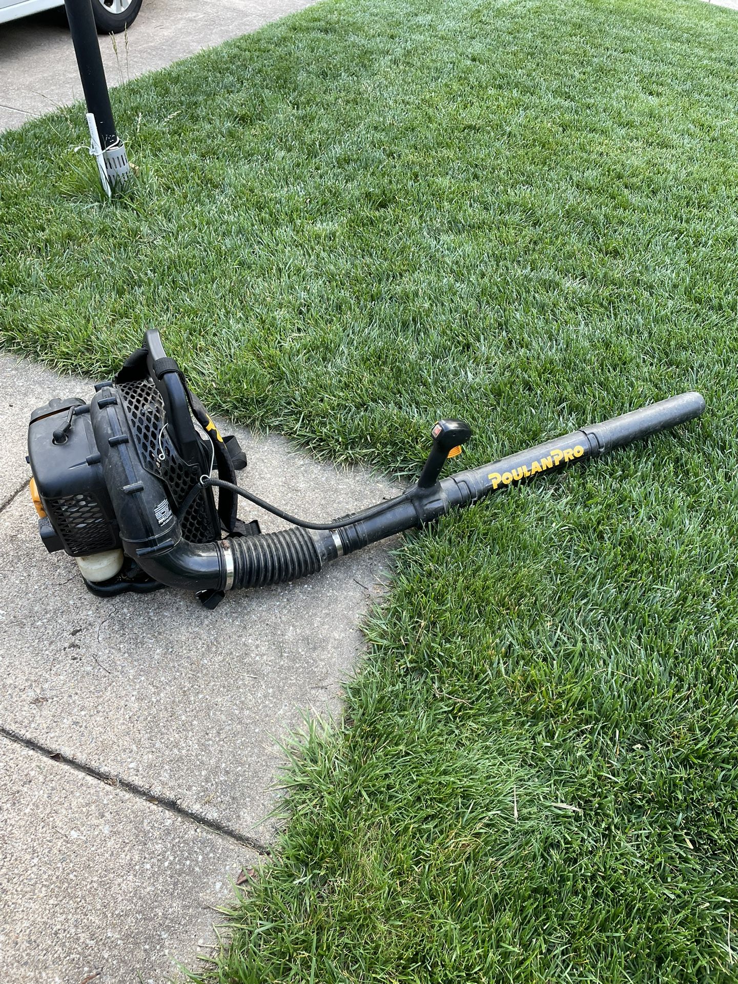 Gas powered backpack leaf blower excellent condition