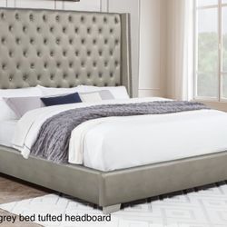 New Manager Special Queen Bed Frame Grey Leather Or Black Velvet K Furniture And More Lehigh 