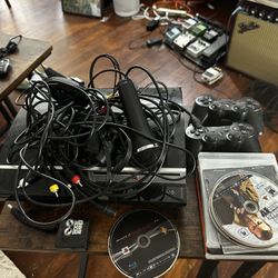 PS3 Lot Console For Parts And 9 Games