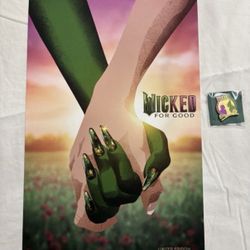 Wicked: For Good Print From Premiere/Screening RARE Poster & Pin 11x14 Limited Edition