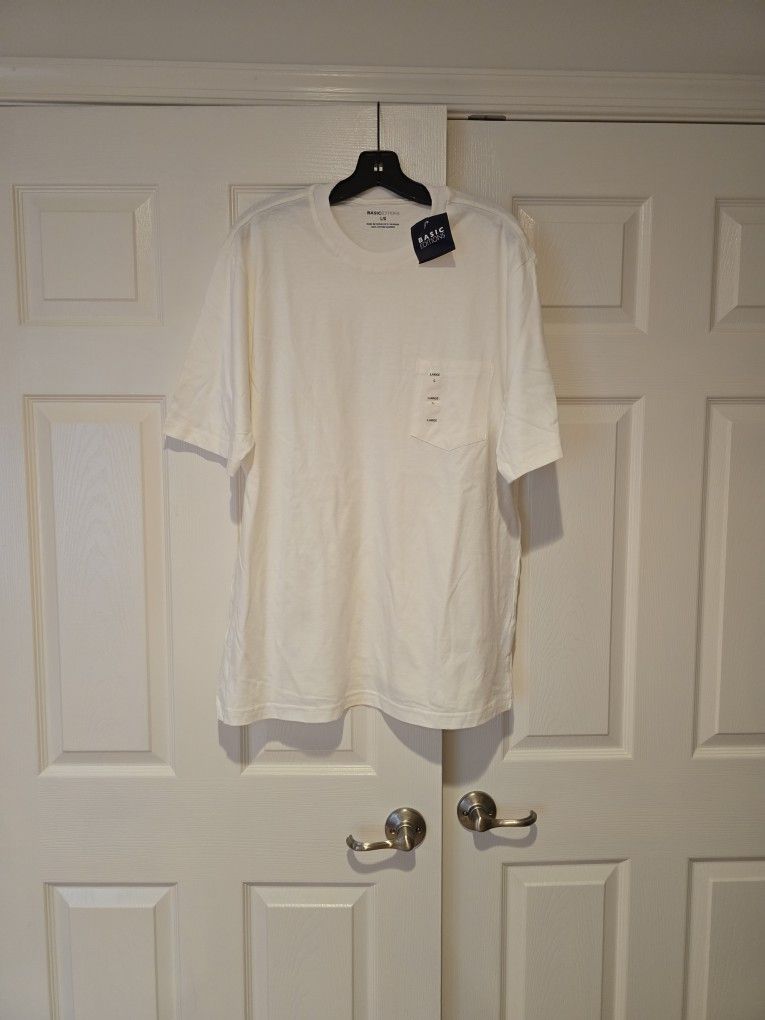 Basic Editions Tshirt Mens Short Sleeve W/ Pocket Size L