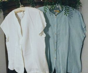 Talbots Irish Linen white and baby blue shirts, size 16. 30 each or $55 for both, also see my other offers