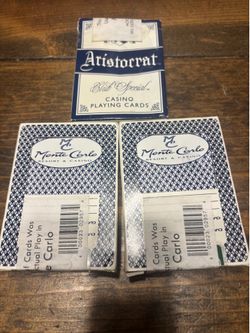 3 Packs of Vintage Monte Carlo Casino Playijg Cards