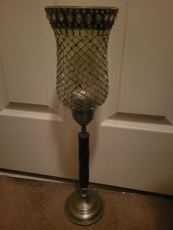 Beautiful 19.5" Tall Glass Tile Candle Holder  - Like-New 