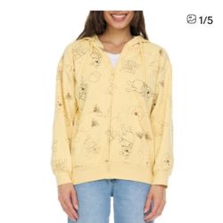 Disney Characters Winnie The Pooh Ladies Embroidered Hoodie 