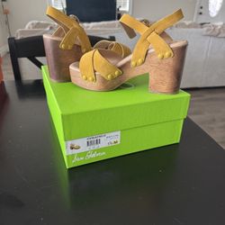 Yellow Platform Heel Sandals