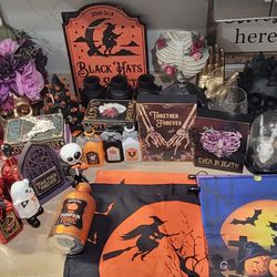 Ashland Wicked Garden Halloween Decor Skulls Skeletons Potions Tonic Bottles Pillow Cases Glasses light Up