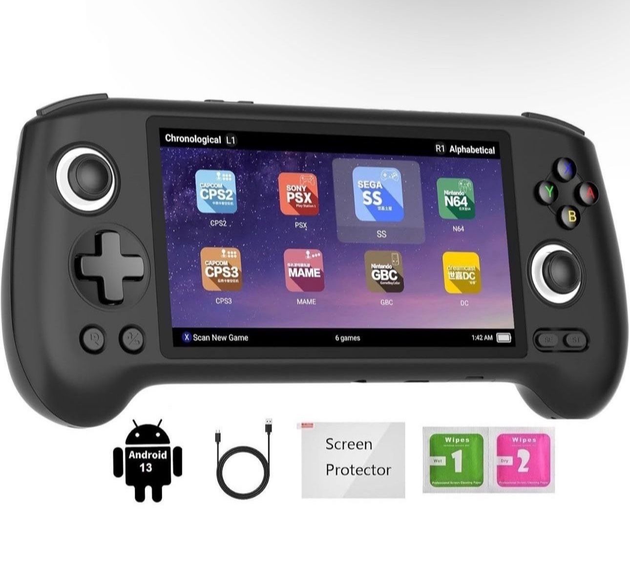 RG556 Retro Handheld Game Console, Android 13 System Unisoc T820 Processor 5.48 Touch Inch AMOLED screen 550