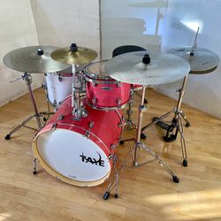 Taye ProX Pink Lacquer Complete Drum Set 22 12 14” OCDP 16” Floor new quiet cymbals splash $575 Cash In Ontario 91762