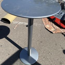 Emu Aluminum Bistro Outdoor Bar Height Table, Metal Top And Solid Steel Pedestal, 32 Inch Diameter