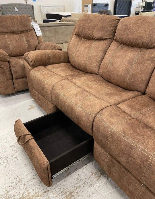 Huddle-Up Nutmeg 2-Piece Reclining Sofa and Loveseat Set by Ashley 