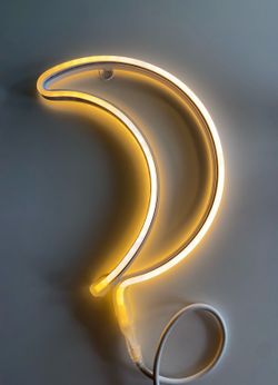 Neon hanging moon light decor