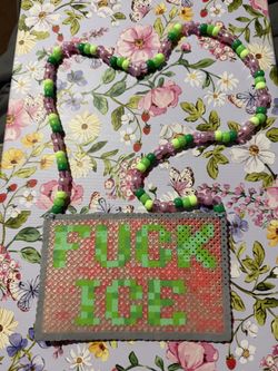 Fuck Ice Perler Necklace Raves Festivals 