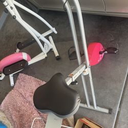 Pink Workout Bike And Elliptical