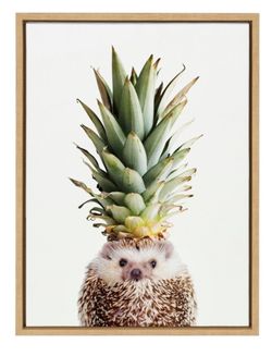 Hedgehog Pineapple Framed Canvas