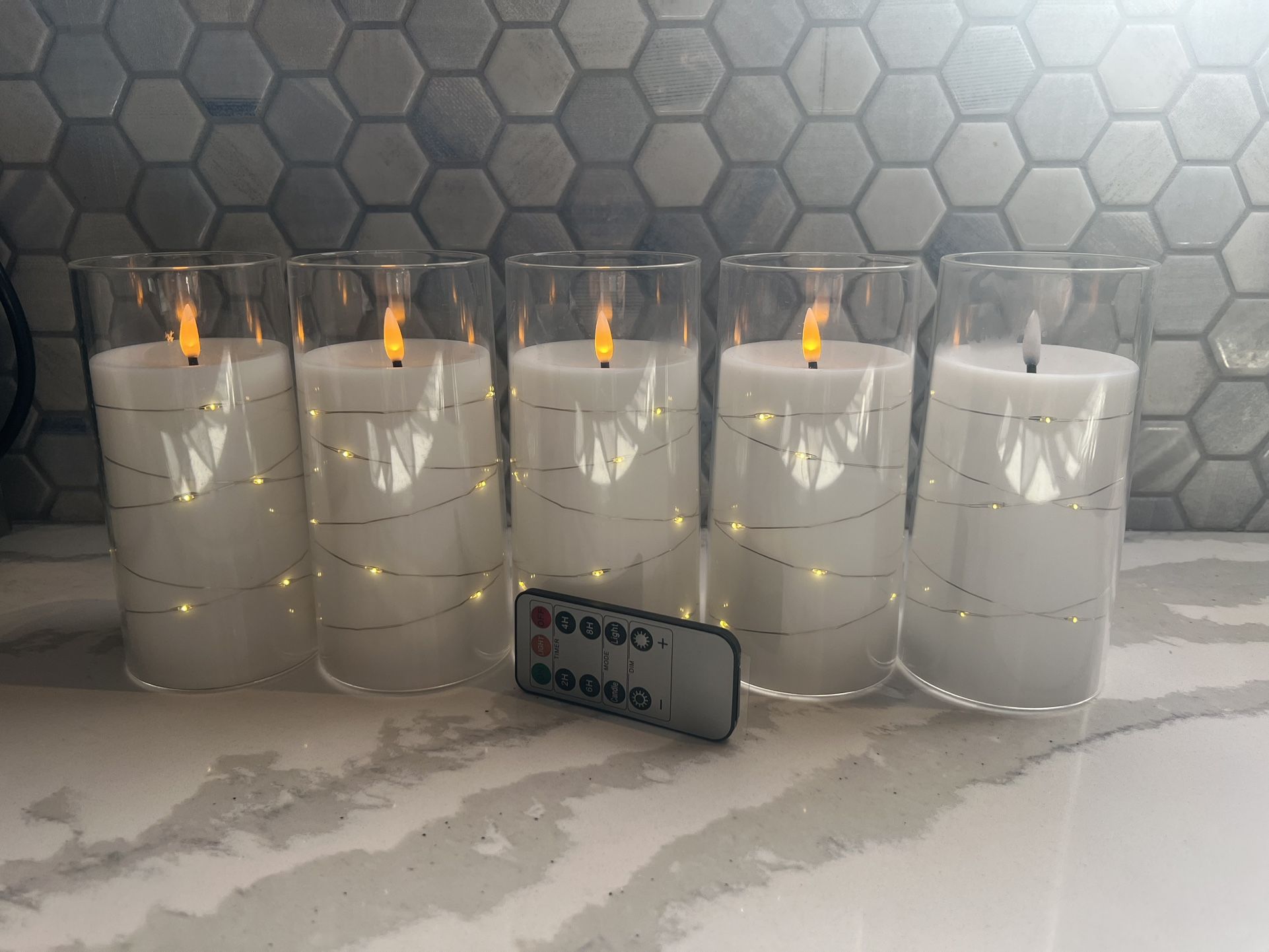 5 Flameless Candles White
