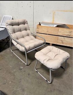 MOVING SALE!! Only $60!! New Lounge Chair w/ Ottoman Cushion 420lbs Capacity